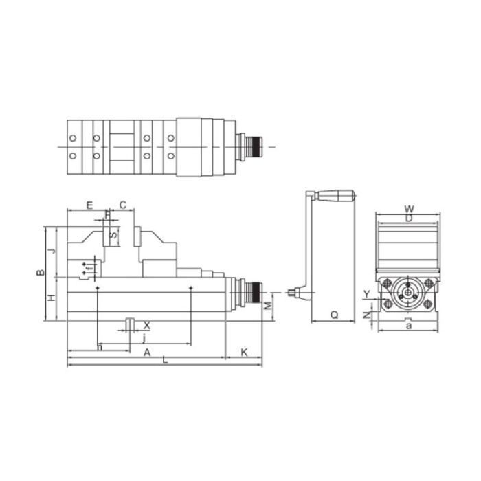 Hydraulische CNC Machineklem VQHJ met extra hoge bekken