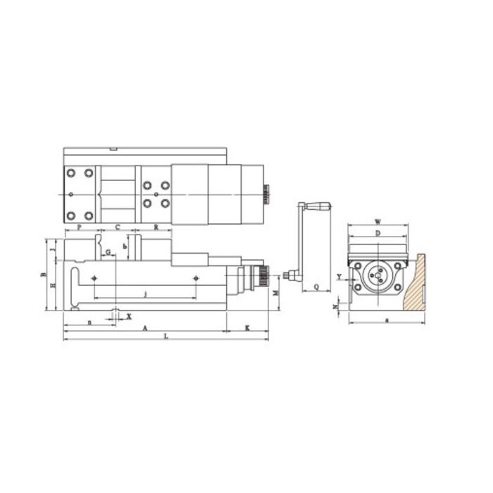 Hydraulische CNC Machineklem VQCV voor verticale en horizontale bewerking