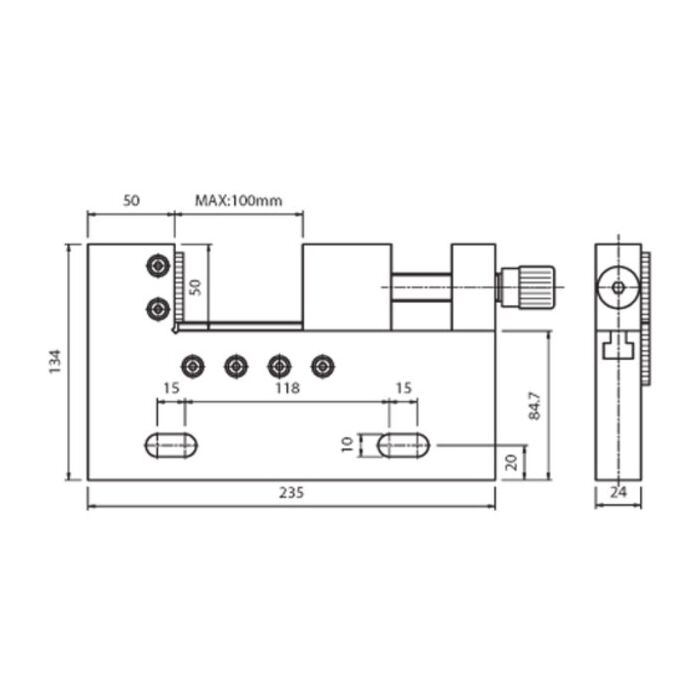 EDM Slijpklem VSTV-100W 100mm max. bekopening