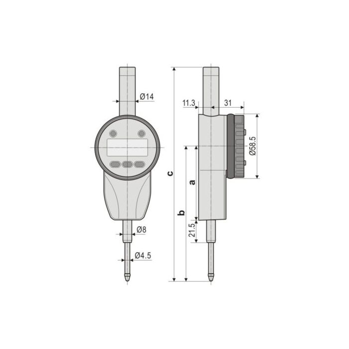 Digitale absolute meetklok 0,01mm met groot meetbereik